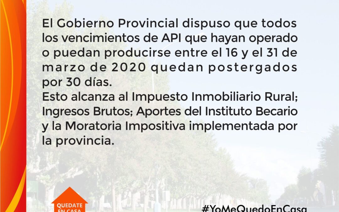 Vencimientos de API pospuestos