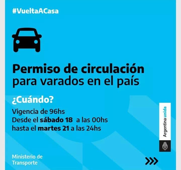 Permiso de circulación para personas varadas en el país