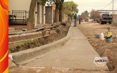 Nueva obra de cordón cuneta en el Barrio Norte