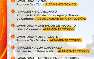Combinaciones peligrosas de productos de limpieza y desinfección